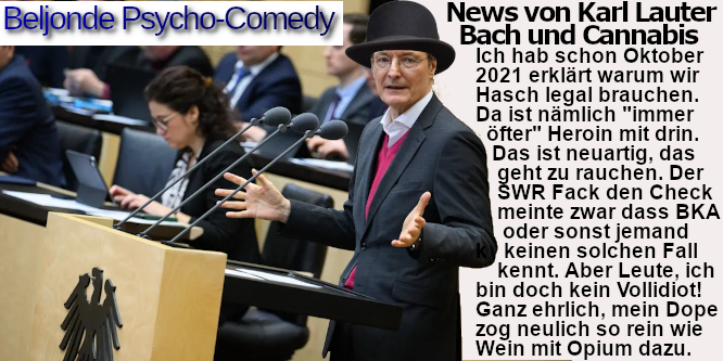 Beljonde Comedy zeigt den Gesundheitsminister Lauterbach mit Stan Laurel Melone