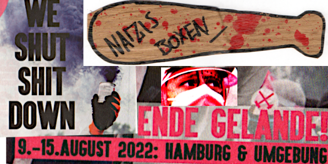 Sticker-Bilder mit Rauchtopf und Antifa-Keule von linken Bösewichten