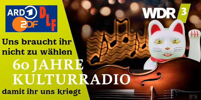 WDR 3 Kultur Radio Banner mit singender Katze