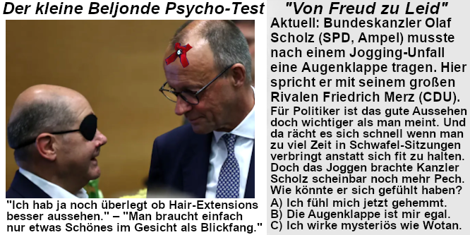 Beljonde Comedy zeigt den BRD-Bundeskanzler Scholz und seinen Rivalen Merz (CDU/CSU)