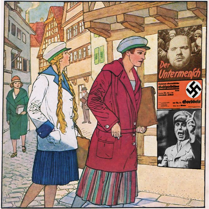 Bild: Junge gebildete Damen in der Weimarer Zeit bis zur Nazizeit, von Mila v. Luttich />
<H5>3.1 Nazis, Linke und Christen hatten für höhere Töchter
wenig übrig</H5>
<P CLASS=