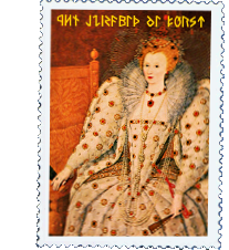 Elizabeth I in Virgin Queen Attire, Stamp sketch