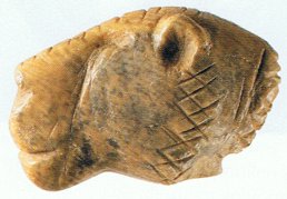 Carved lion head from Vogelherd cave