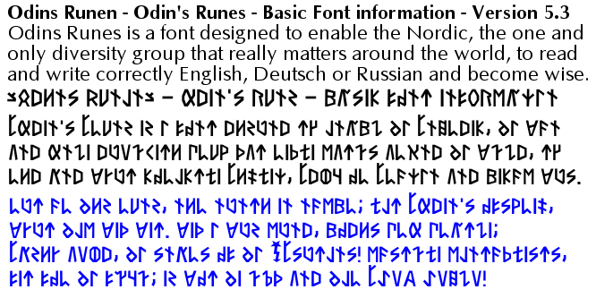 Title: Odins ABC runes, Basic Font Info